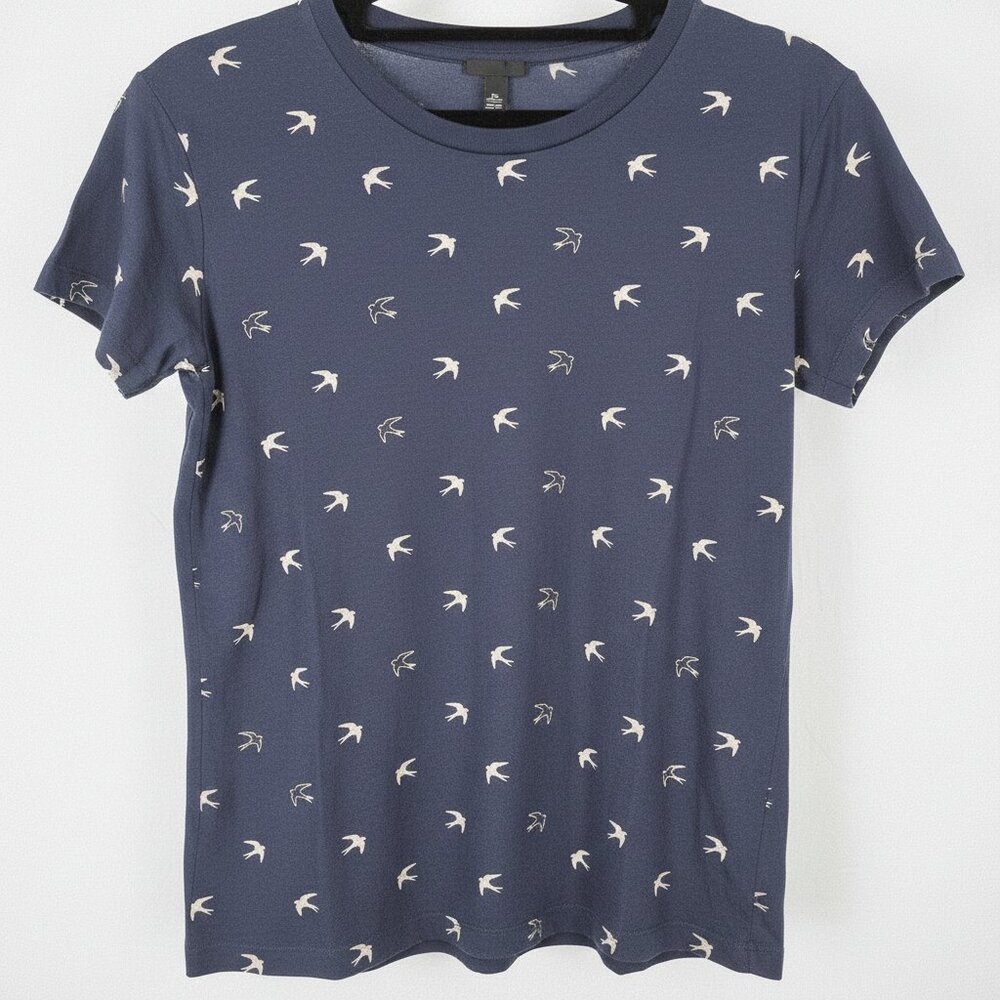 J. Crew Navy Blue Graphic Art T-Shirt XS